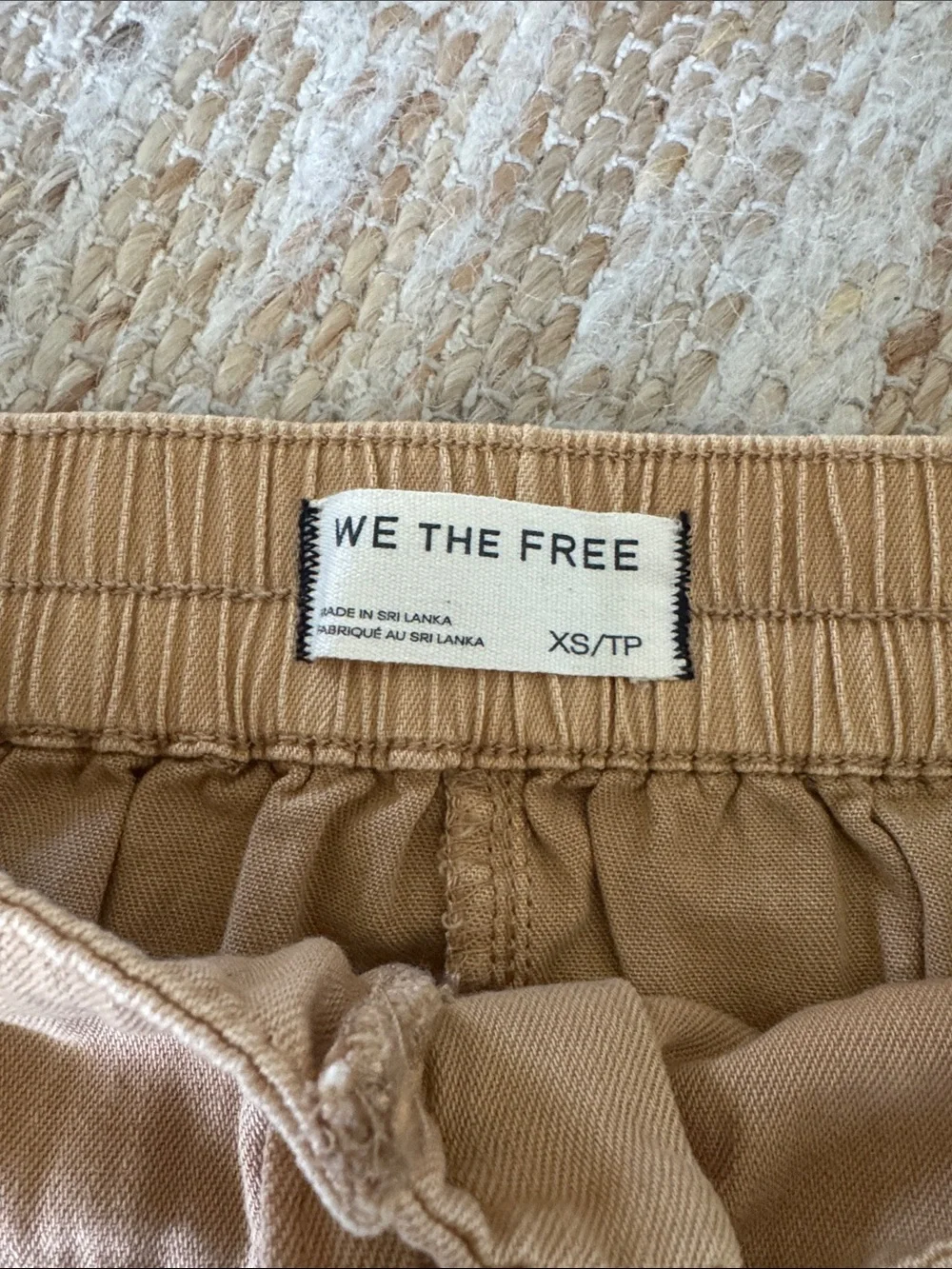 Free People Camel High-Waist Button Front Shorts - Picture 2 of 4
